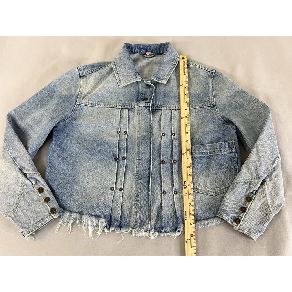 Free People Women's Dillon Denim Jacket‎ Jasmine Wash Blue Size Small - Picture 8 of 16